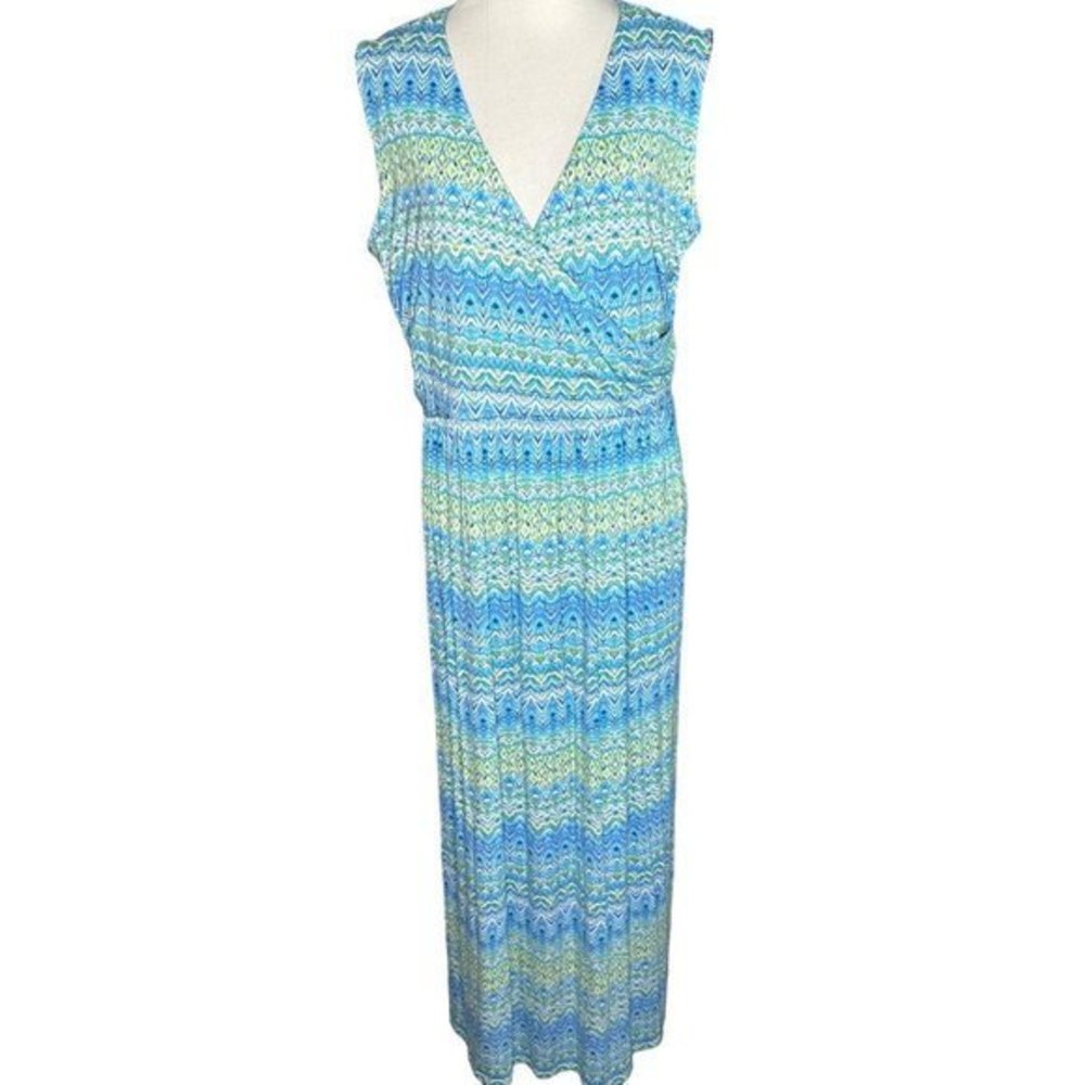 J. Jill Very Beautifulâ Knit Printed Crossover Maxi Dress Size 1X
